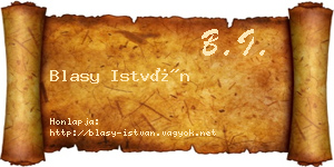 Blasy István névjegykártya